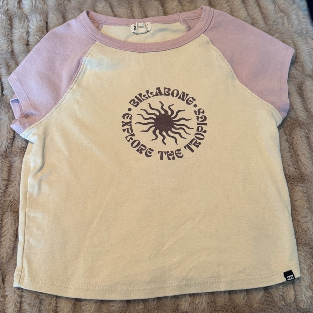 Billabong Cream and Lavender Sun Tee